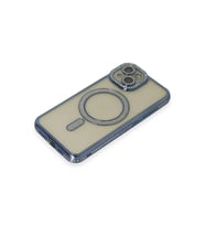 Pilelistore   iPhone 15 Kılıf Joke Simli Magneticsafe Kılıf - Lacivert