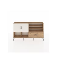 Arges Konsol 7 Raflı Tek Çekmeceli 2 Kapaklı 176x30x99 Çam-Aytaşı/Çam