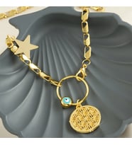 qosrix Yaşayan Nazar Lüx Kolye KADIN MODA TAKI TASARIM AKSESUAR ŞIK ZARİF HEDİYELİK