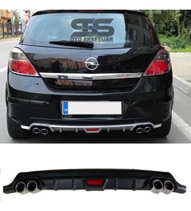 Opel Astra H Difüzör Arka Tampon Eki 4 Egzoz Çıkışlı Mat Siyah