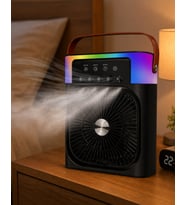 Rgb Işıklı Buharlı Masaüstü Fan Sessiz Çalışan Usb Şarjlı Taşınabilir Fan - Lisinya