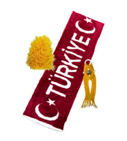 Türkiye Baskılı Torpido Koruma Örtüsü, Egsoz Püskül Süsü ve Vites Körüğü Peluş (Sarı)