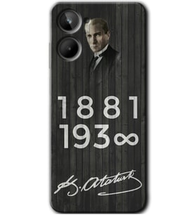 Realme 10 4G Kılıf HD Desen Baskılı Kılıf - Atatürk Ahşap İmza
