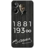 Realme 10 4G Kılıf HD Desen Baskılı Kılıf - Atatürk Ahşap İmza