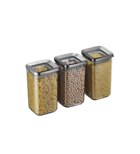 Vip Vp-371 Kare Füme 3x1200 Ml Saklama Kabı