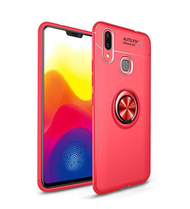 Xiaomi Mi Max 3 Kılıf Yüzüklü Magnetli Ravel Case (Kırmızı)