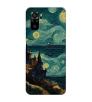 Xiaomi Redmi Note 10 / Note 10S Uyumlu Van Gogh Tasarımlı Şeffaf Telefon Kılıfı