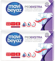 Mavi Beyaz Ped Ekstra Tekstil Yüzeyli Yetişkin Bel Bantlı Hasta Bezi XL Ekstra Büyük 60 Adet
