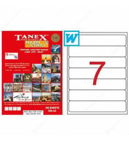 Tanex TW-2107 - 192,5 x 39 mm Laser Etiket 100 Adet Ücretsiz Karg
