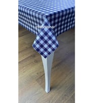 astarlı kaymaz silinebilir lacivert pötikare pvc muşamba masa örtüsü Lacivert 100 x 140