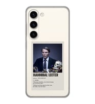 Samsung Galaxy S23 Uyumlu Hannibal Lecter Minimalist Poster Desenli Şeffaf Telefon Kılıfı