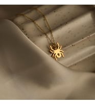 Kişiye Özel Tasarım Örümcek Kolye 925K Gümüş (Gold)