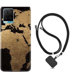 Vivo Y11S Y21S Y20 Y20S Y70 Kılıf Boyun Askılı Silikon Map Planet 1656