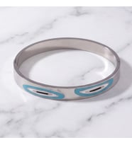 BZ 316L Çelik Nazar Boncuğu Kadın Spor Kelepçe BLZ-517 (Beyaz)