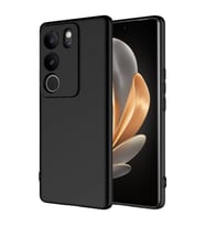 Vivo V29 5G Kılıf Kamera Korumalı iÇi Süet Dokulu Lansman Tipi Silikon (Siyah)
