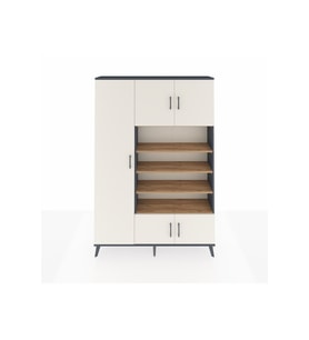 Arges Dolap 10 Raflı 5 Kapaklı 132x30x195 Antrasit-Aytaşı/Çam
