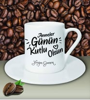Kişiye Özel Anneler Günün Kutlu Olsun 3 Tema Beyaz Kahve Fincanı
