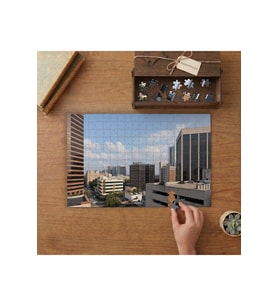 Şehirde Binalar ve Gökyüzü Tasarımı 240 parça Ahşap Puzzle Ahşap Kutuda MP00325