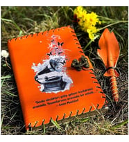 Pikap Tasarımlı Sevda Sözcükleri Deri Defter (Turuncu)