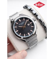 Lee Cooper Erkek Kol Saati 50 Mt Suya Dayanıklı Çelik Kordon Bileklik Hediyeli VS.BLKT.0915 (Siyah)