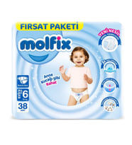 Molfix Bebek Bezi Fırsat Paketi 6 Beden 15+ Kg 38 Adet