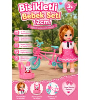 Bisikletli Oyuncak Bebek Seti 12 cm - Tavşan ve Taşıma Çantalı Oyun Seti (3+ Yaş)