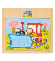 Hayal Sepeti DOZER resimli Ahşap Çocuk Puzzle 12 Parça 15x17cm