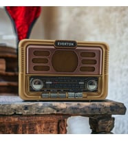 Nostaljik Görünümlü USB SD AUX Bluetooth Destekli Şarjlı Radyo RT-671