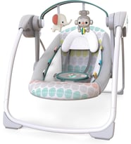 Bright Starts Bebek Salıncağı, Uyarlanabilir Hız, Kumaş Oyuncaklar, Müzik, Çıkarılabilir Oyuncak Bar (Çok Renkli)