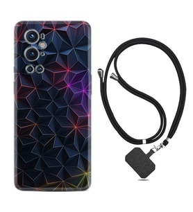 Tecno Spark 9 Pro Kılıf Silikon Boyun Askılı İpli Desenli Silikon Renkli Prizmalar 1783