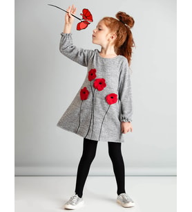 Poppy Kız Çocuk Elbise (Gri)