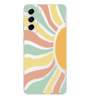Samsung Galaxy S22 Uyumlu Güneş Desenli Şeffaf Telefon Kılıfı