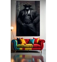 BEYFENDİ GORİL V1 Ev Duvar Salon Güzellik Salonu Ofis Dükkan Dekarasyon Kanvas Tablo (Çok Renkli)