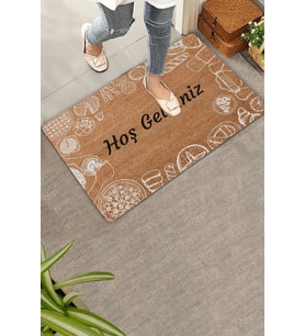 Valerine Life Pasta ve Turta Figürlü Hoş Geldiniz Kapı Önü Paspası 45x70cm