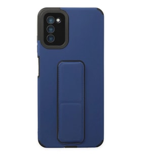 Newface Samsung Galaxy A03S Kılıf Mega Standlı Silikon - Mavi