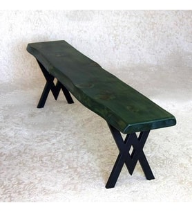 Doğal Ağaç Masif Bank Bench 130 cm( Metal Ayak )