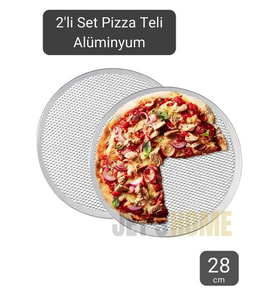 2li Set Pizza Tepsisi Alüminyum Pizza Teli Lahmacun Tepsisi 33 Cm