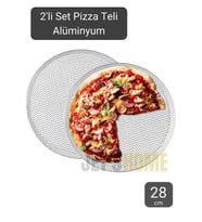 2li Set Pizza Tepsisi Alüminyum Pizza Teli Lahmacun Tepsisi 33 Cm
