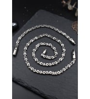 Paslanmaz Çelik Euro Kral Model Erkek Kolye Zincir Ve Bileklik Set 6 Mm 902929