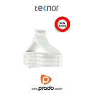 Teknor-Prado 24 Adet Ahşap Görünümlü Plastik A Kalite Siyah Stil Elbise Askısı