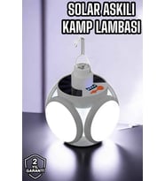 Güneş Enerjili Solar Aydınlatma Kamp Çadır Lambası Şarjlı Ampül Led Şarjlı El Feneri Işıldak