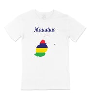Mauritius Haritalı ve Bayraklı Tişört
