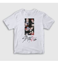 Presmono Unisex Çocuk Beyaz Members Stray Kids T-Shirt 122931tt (Beyaz)