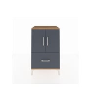 Hyperion Komodin 2 Raflı Tek Çekmeceli 2 Kapaklı 60x44x96 Çam-Antrasit