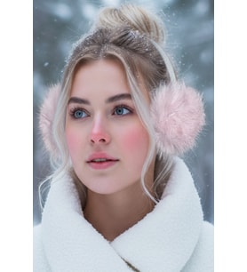 Caş Dekorasyon Pembe Renk Simli Peluş Kulaklık