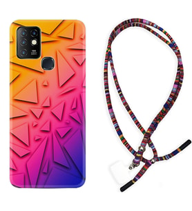 INFINIX Hot 8 9 10 11S Hot 10 Play 10T Kılıf Boyun Asklı Rasta Silikon Üçgenler 1635