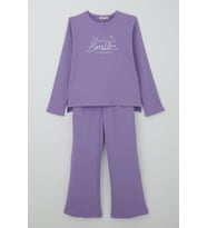 Breeze Kız Çocuk Pantolonlu Takım Yazı & Kalp Nakışlı Pantolonu Fiyonk Aksesuarlı 4-8 Yaş, Lila