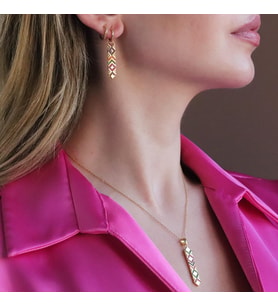 Apm Modeli Gold Kaplam Renkli Zirkon Taşlı Gümüş Set