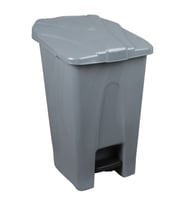 Geniş Kapasiteli Tekerlekli Plastik Köşeli Çöp Kovası 70 Lt Gri