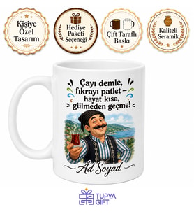Karadeniz Fıkrası Temalı Kupa Bardak Komik Hediye Espri Mug